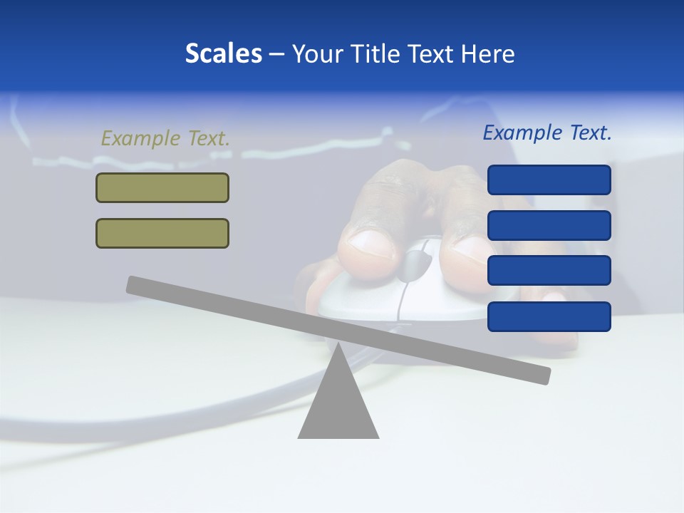 Close Up Photo Of A African American Workers' Hand On A Computer Mouse While Sitting At His Desk PowerPoint Template