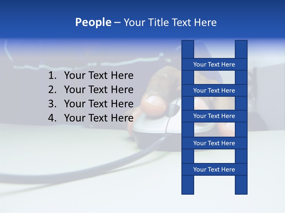 Close Up Photo Of A African American Workers' Hand On A Computer Mouse While Sitting At His Desk PowerPoint Template
