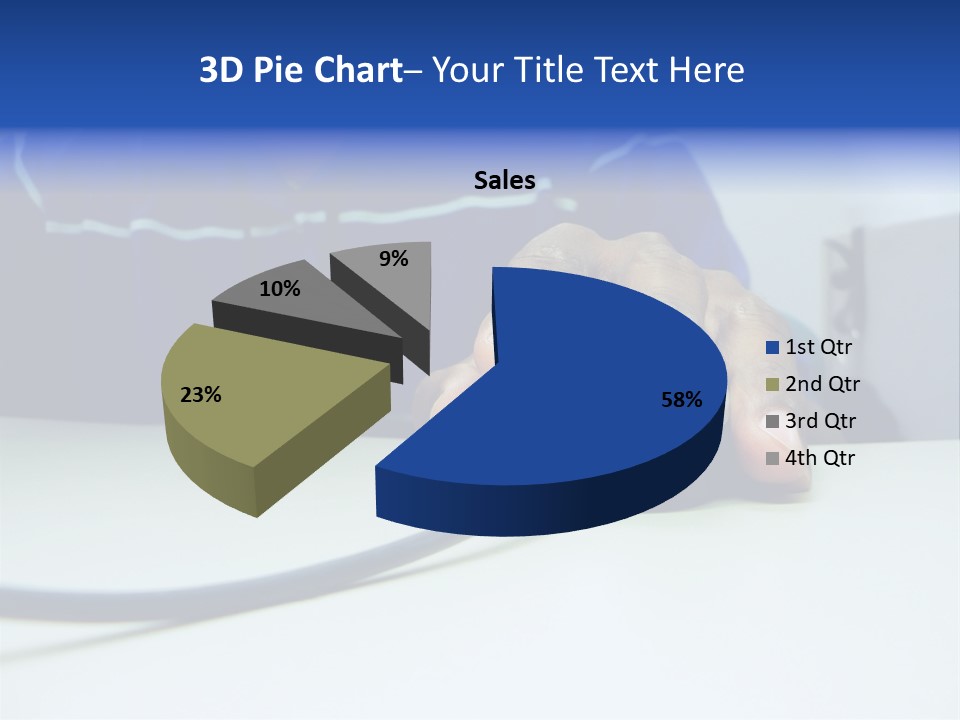 Close Up Photo Of A African American Workers' Hand On A Computer Mouse While Sitting At His Desk PowerPoint Template