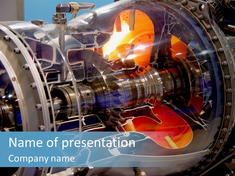 A Aircraft Jet Engine Detail PowerPoint Template