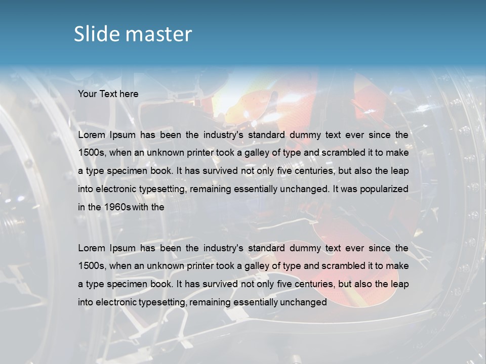A Aircraft Jet Engine Detail PowerPoint Template