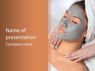 Girl With Facial Mask (Eyes Are Closed) PowerPoint Template