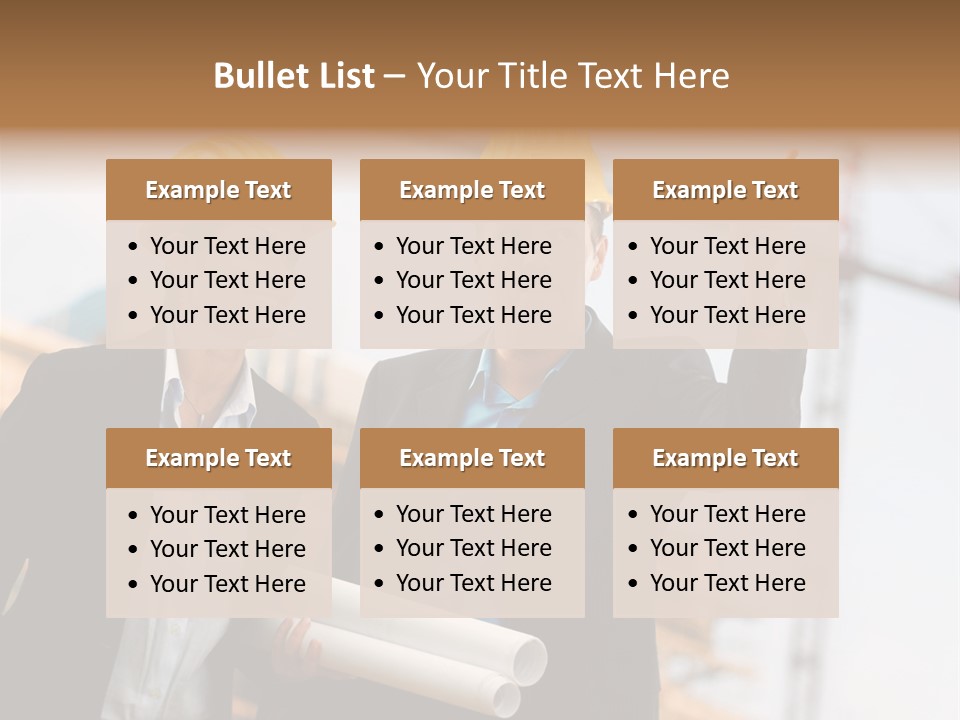Young Architects Wearing A Protective Helmet Standing In Front Of A Building Site. PowerPoint Template