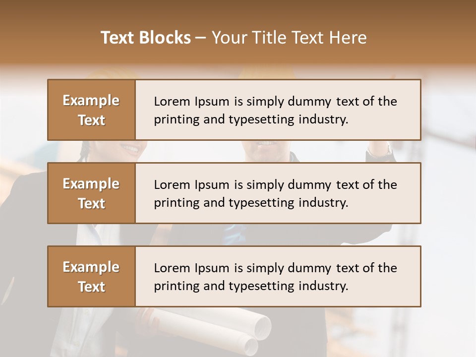 Young Architects Wearing A Protective Helmet Standing In Front Of A Building Site. PowerPoint Template