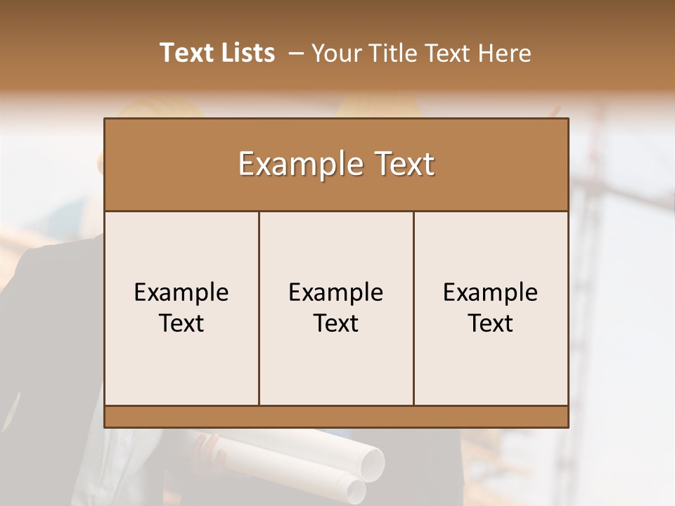 Young Architects Wearing A Protective Helmet Standing In Front Of A Building Site. PowerPoint Template