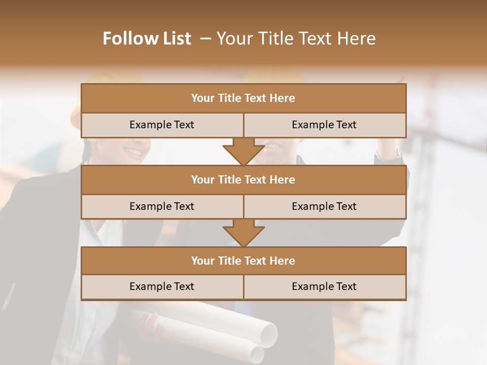 Young Architects Wearing A Protective Helmet Standing In Front Of A Building Site. PowerPoint Template