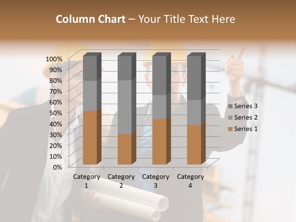 Young Architects Wearing A Protective Helmet Standing In Front Of A Building Site. PowerPoint Template