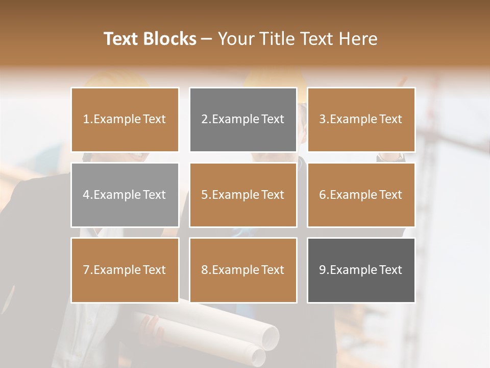 Young Architects Wearing A Protective Helmet Standing In Front Of A Building Site. PowerPoint Template