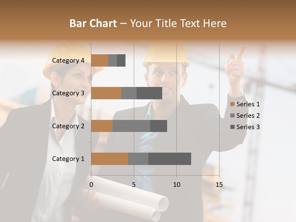 Young Architects Wearing A Protective Helmet Standing In Front Of A Building Site. PowerPoint Template
