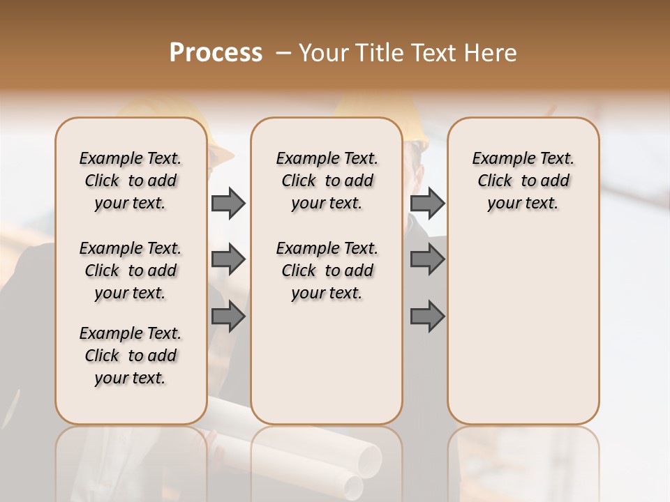 Young Architects Wearing A Protective Helmet Standing In Front Of A Building Site. PowerPoint Template