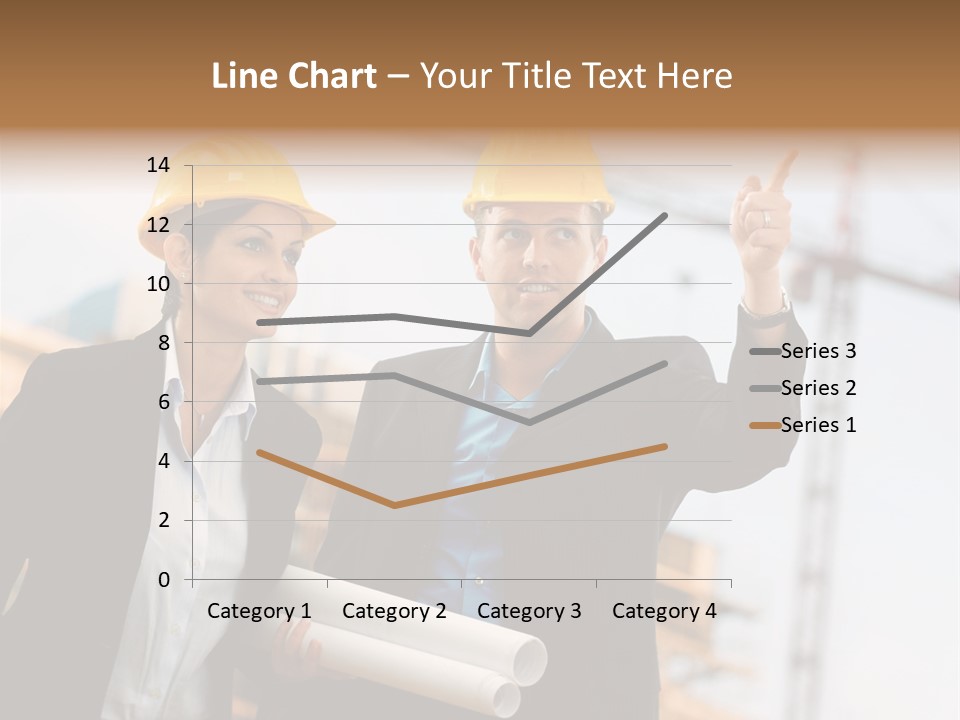 Young Architects Wearing A Protective Helmet Standing In Front Of A Building Site. PowerPoint Template