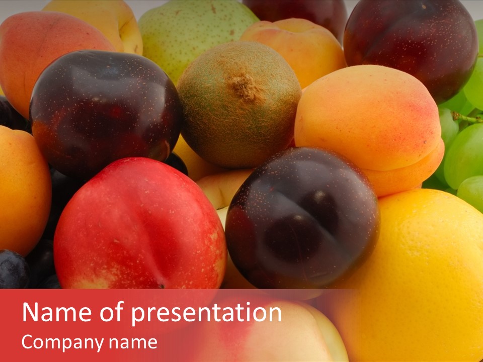 Many Different Colorful Fruits PowerPoint Template