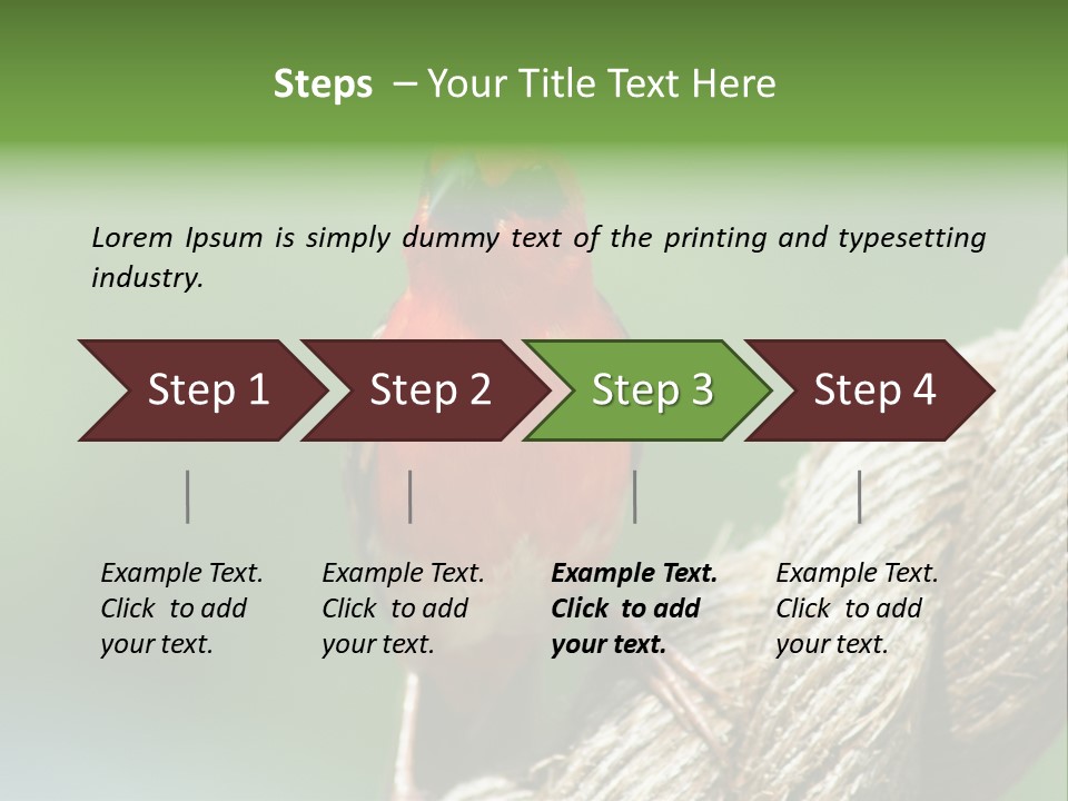 The Male Red Cardinal Or Madagascar Fody (Foudia Madagascariensis), Pictured In The Seychelles Where It Is Common. PowerPoint Template