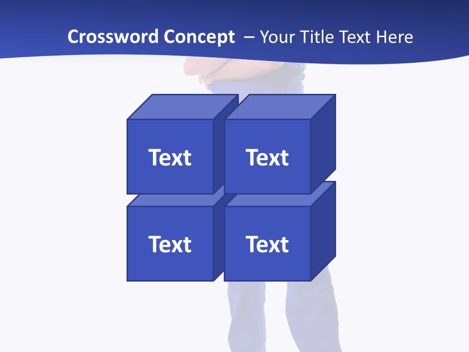 Builder Wearing Blue Overall, Toolbelt And Hard Hat Posing Over White Background PowerPoint Template