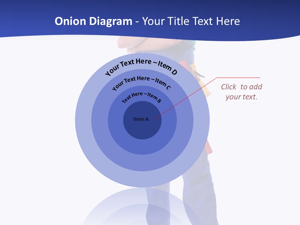 Builder Wearing Blue Overall, Toolbelt And Hard Hat Posing Over White Background PowerPoint Template