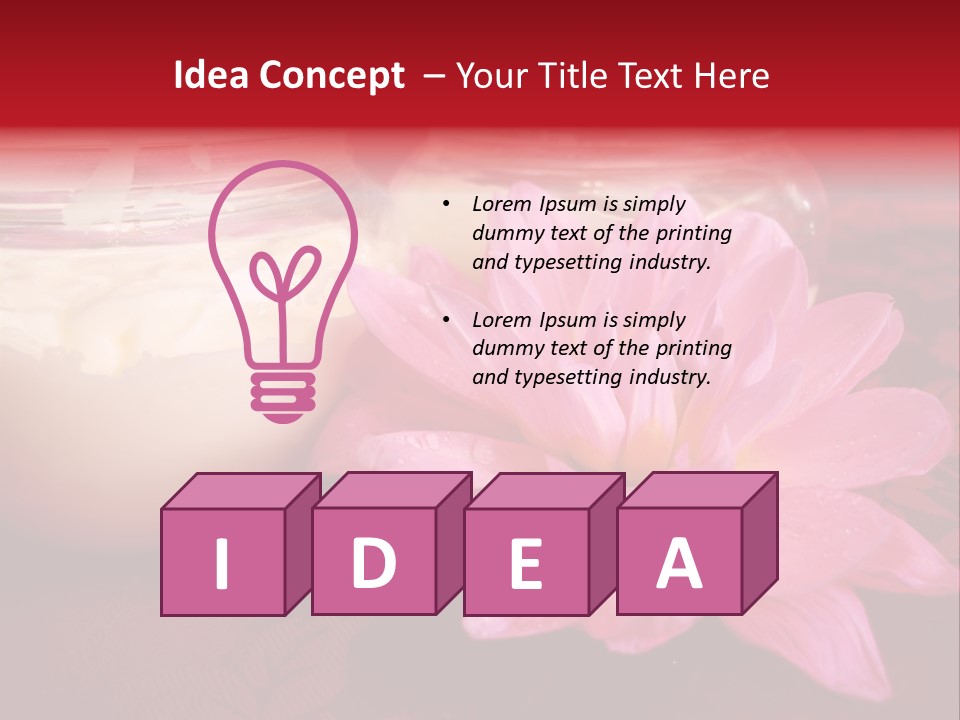 Cosmetic Moisturizing Cream With Flowers PowerPoint Template