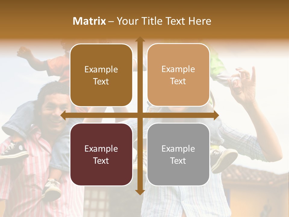 Happy Family Portrait Having Fun Outdoors At Their Home PowerPoint Template