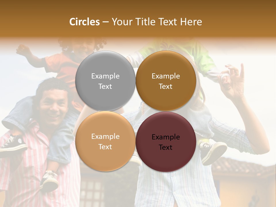 Happy Family Portrait Having Fun Outdoors At Their Home PowerPoint Template