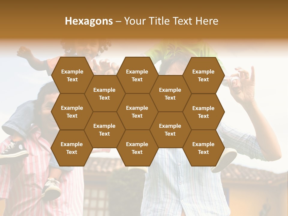 Happy Family Portrait Having Fun Outdoors At Their Home PowerPoint Template