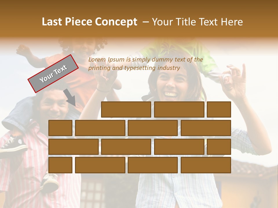 Happy Family Portrait Having Fun Outdoors At Their Home PowerPoint Template