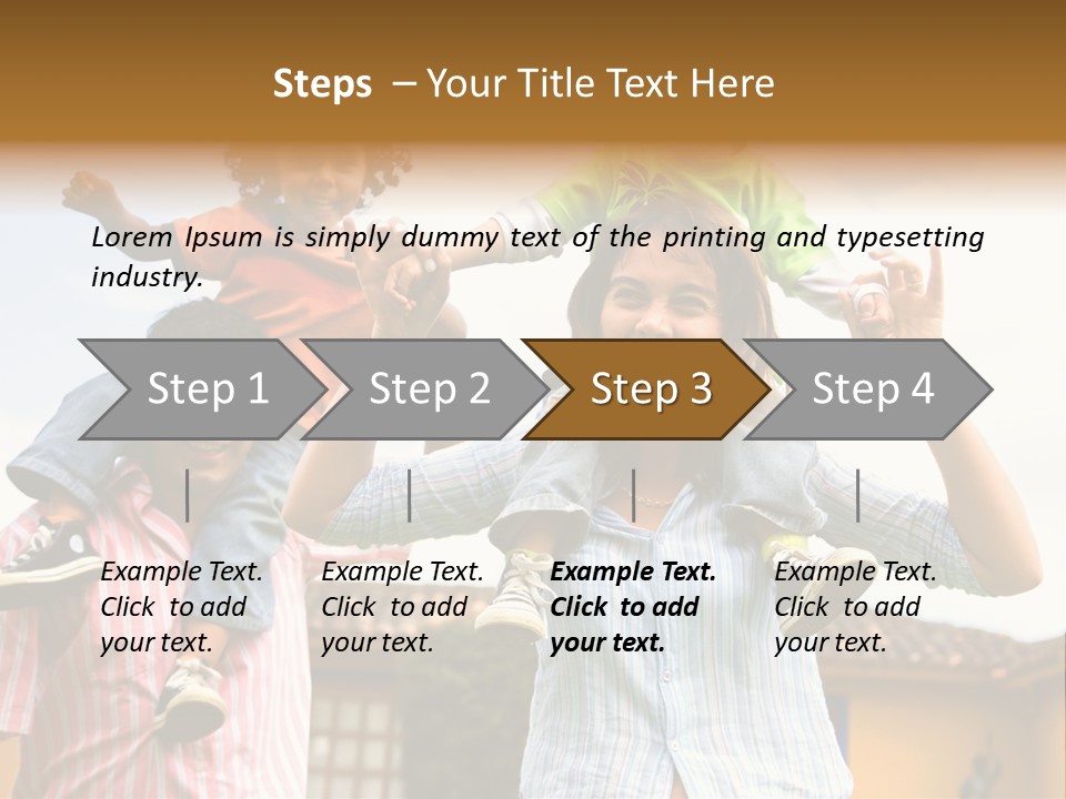 Happy Family Portrait Having Fun Outdoors At Their Home PowerPoint Template