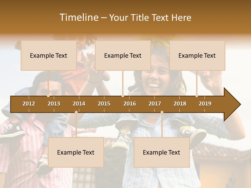 Happy Family Portrait Having Fun Outdoors At Their Home PowerPoint Template