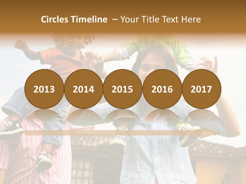 Happy Family Portrait Having Fun Outdoors At Their Home PowerPoint Template