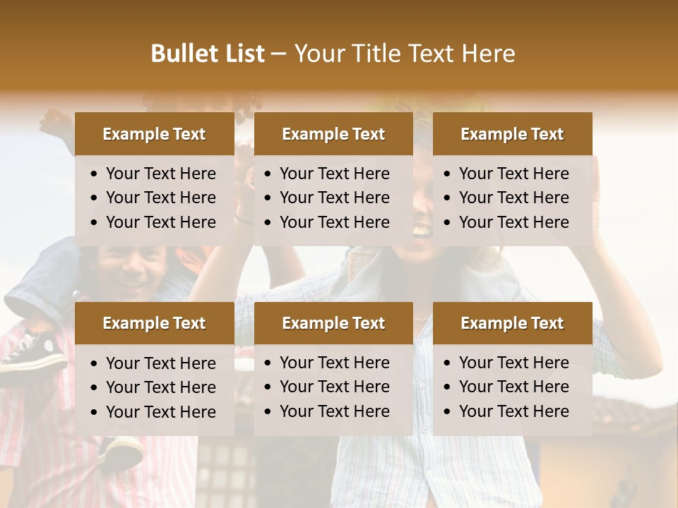 Happy Family Portrait Having Fun Outdoors At Their Home PowerPoint Template