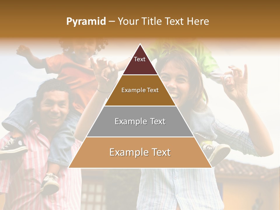 Happy Family Portrait Having Fun Outdoors At Their Home PowerPoint Template