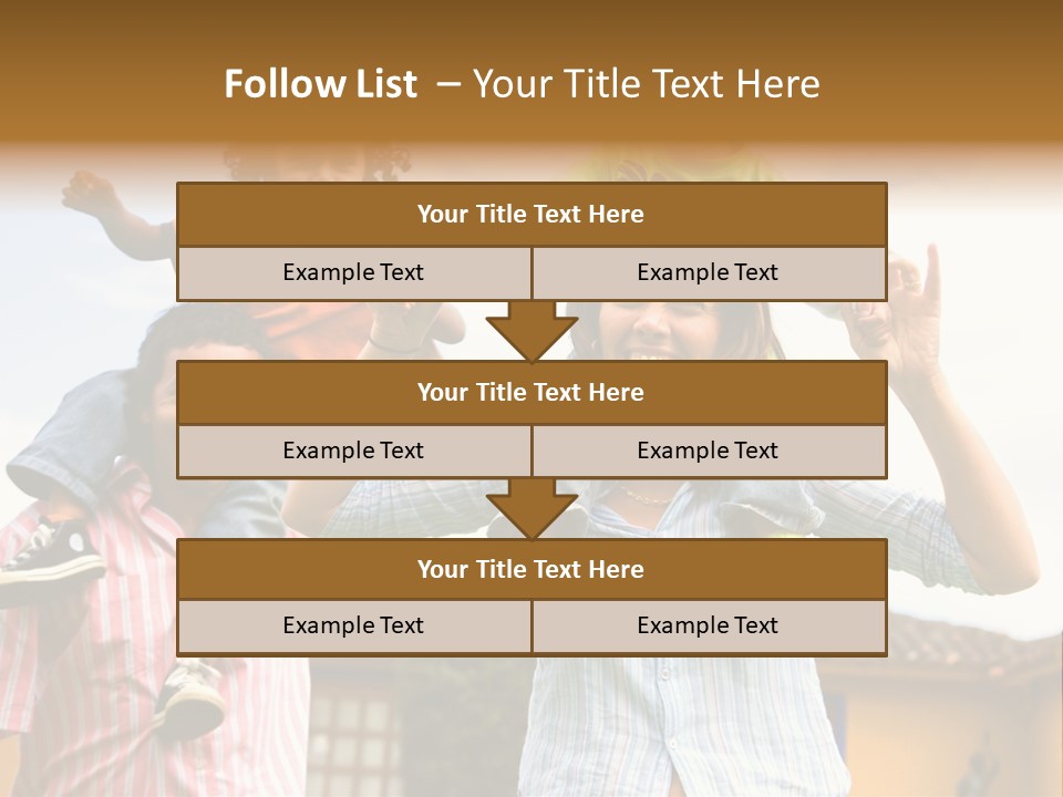 Happy Family Portrait Having Fun Outdoors At Their Home PowerPoint Template