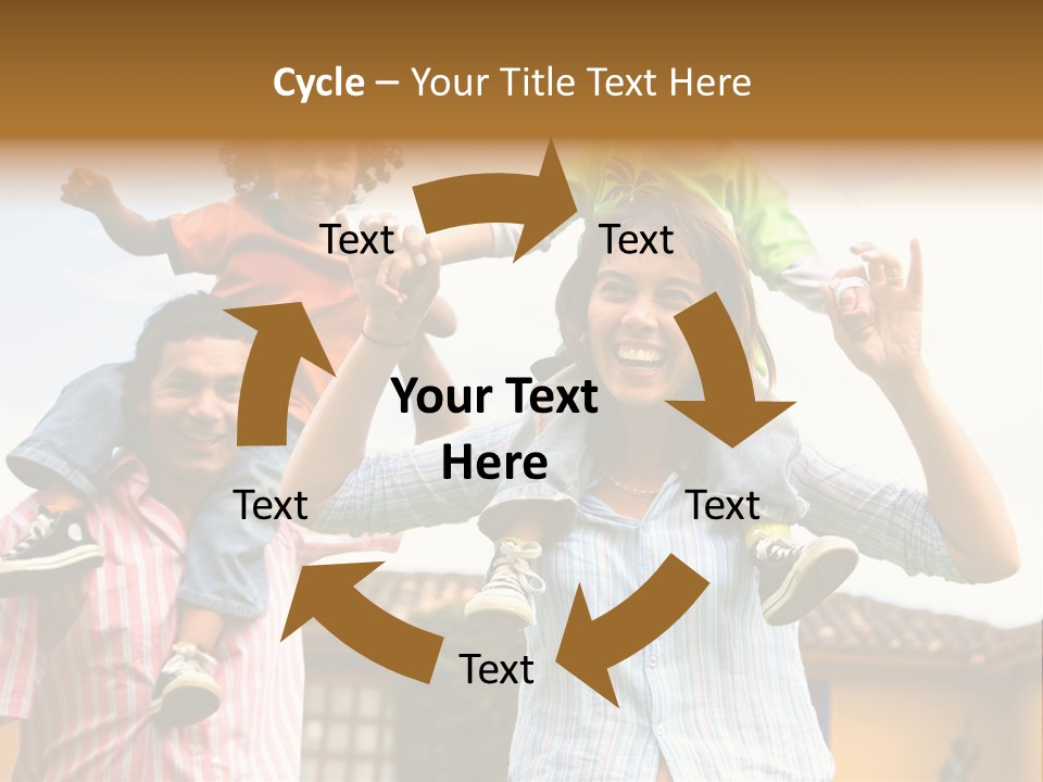 Happy Family Portrait Having Fun Outdoors At Their Home PowerPoint Template