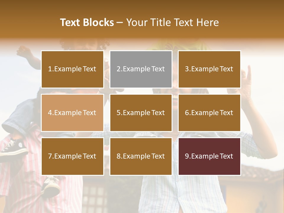 Happy Family Portrait Having Fun Outdoors At Their Home PowerPoint Template