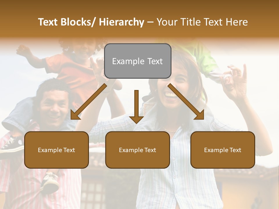 Happy Family Portrait Having Fun Outdoors At Their Home PowerPoint Template