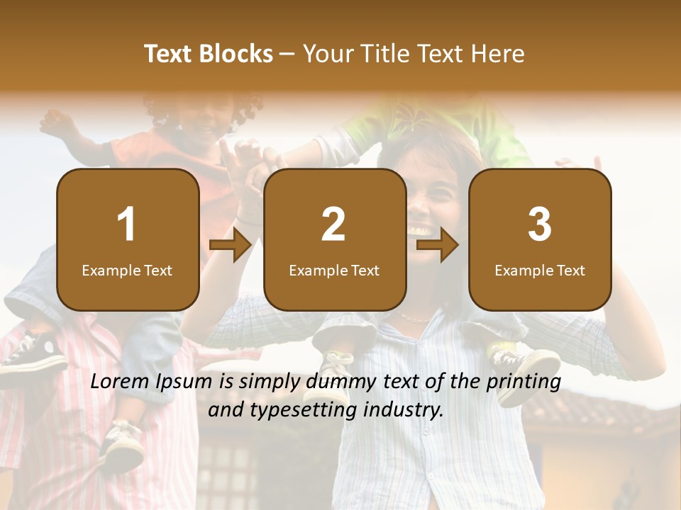 Happy Family Portrait Having Fun Outdoors At Their Home PowerPoint Template