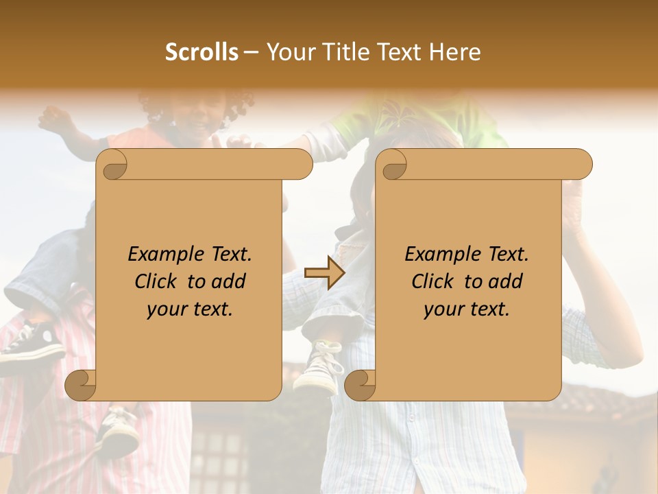 Happy Family Portrait Having Fun Outdoors At Their Home PowerPoint Template