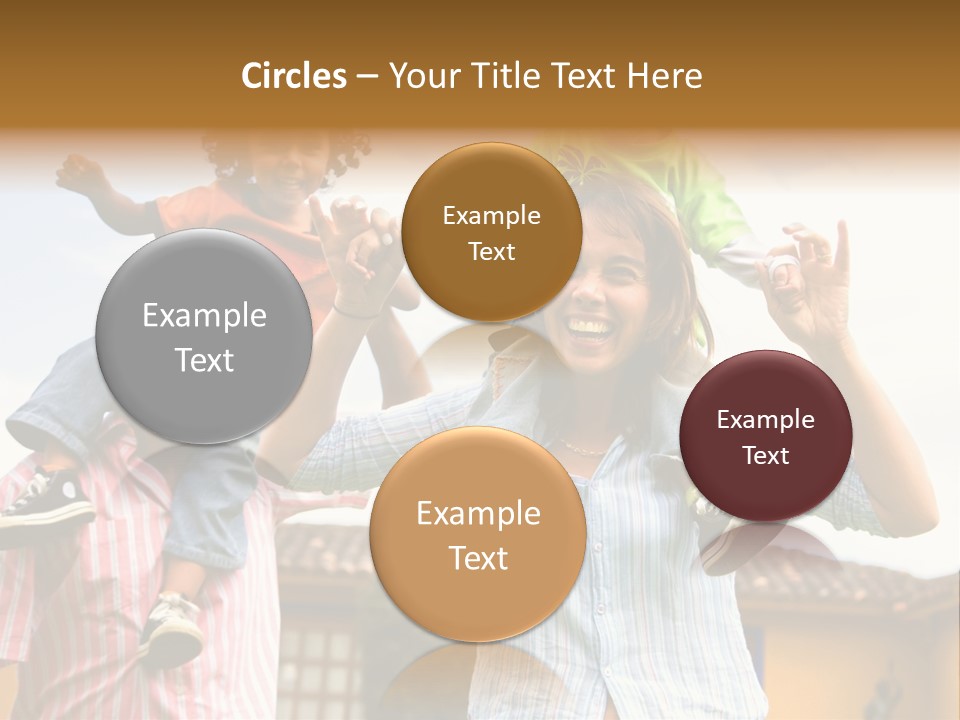 Happy Family Portrait Having Fun Outdoors At Their Home PowerPoint Template