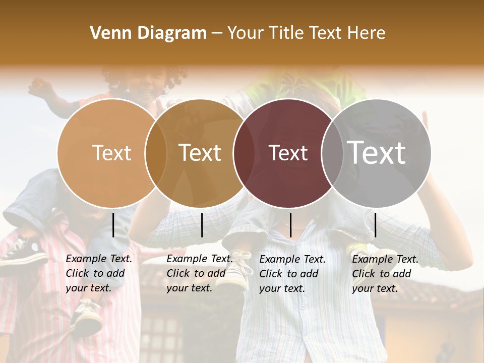 Happy Family Portrait Having Fun Outdoors At Their Home PowerPoint Template