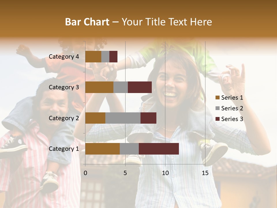 Happy Family Portrait Having Fun Outdoors At Their Home PowerPoint Template