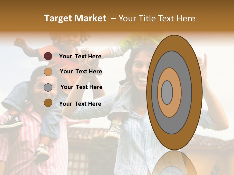 Happy Family Portrait Having Fun Outdoors At Their Home PowerPoint Template