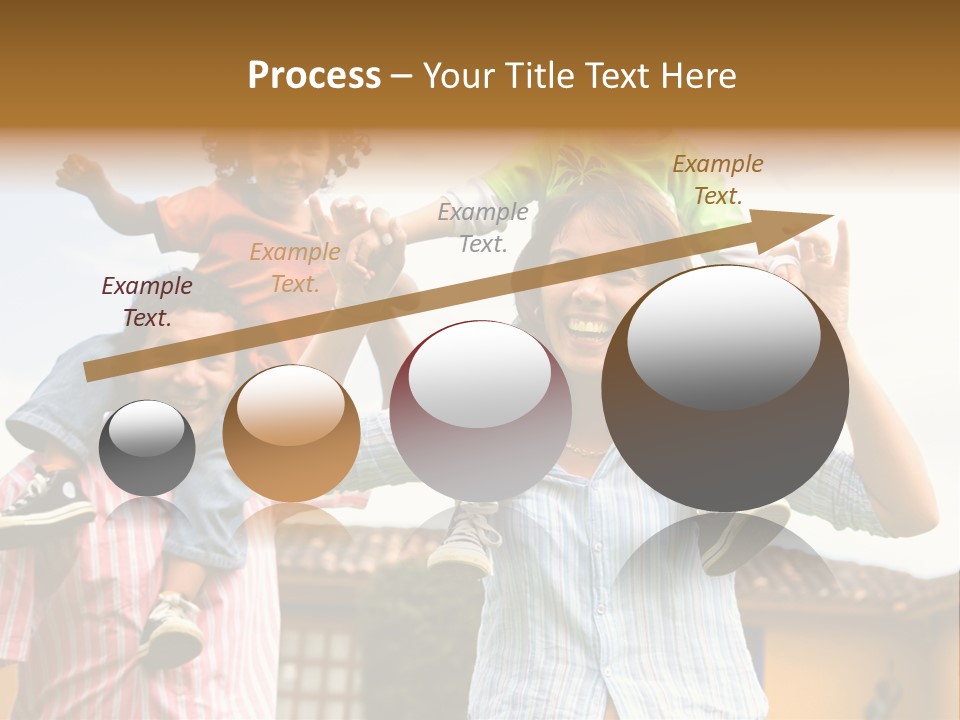 Happy Family Portrait Having Fun Outdoors At Their Home PowerPoint Template