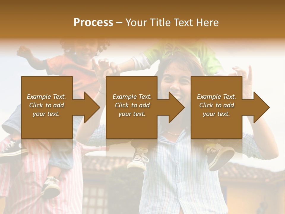 Happy Family Portrait Having Fun Outdoors At Their Home PowerPoint Template