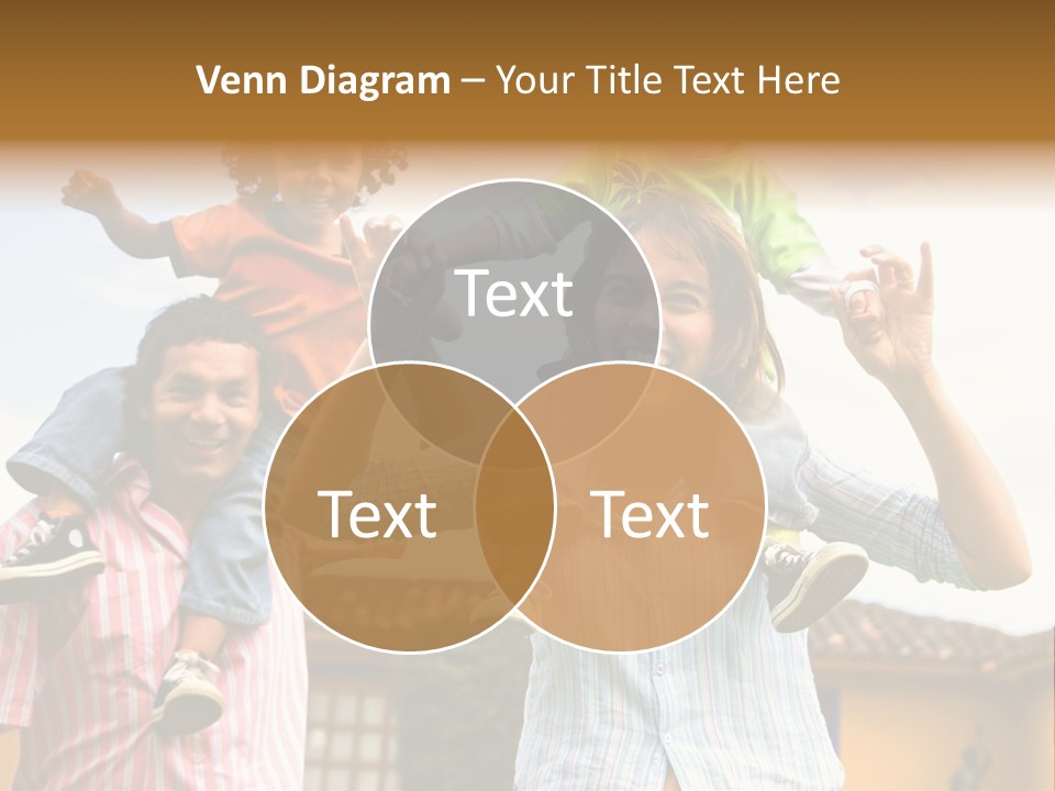 Happy Family Portrait Having Fun Outdoors At Their Home PowerPoint Template