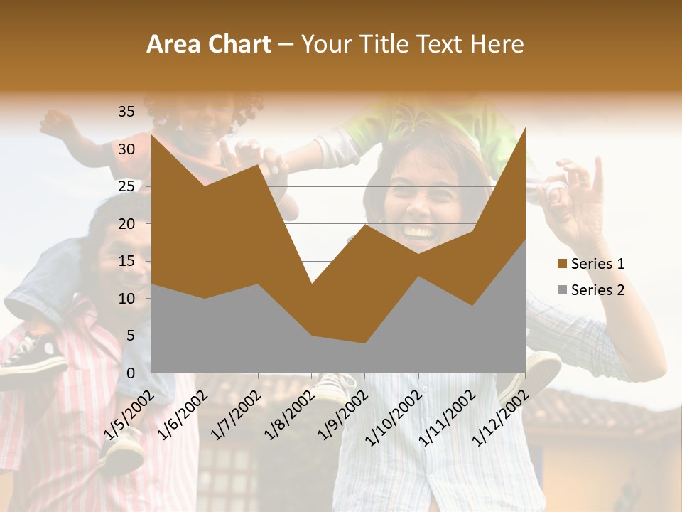 Happy Family Portrait Having Fun Outdoors At Their Home PowerPoint Template