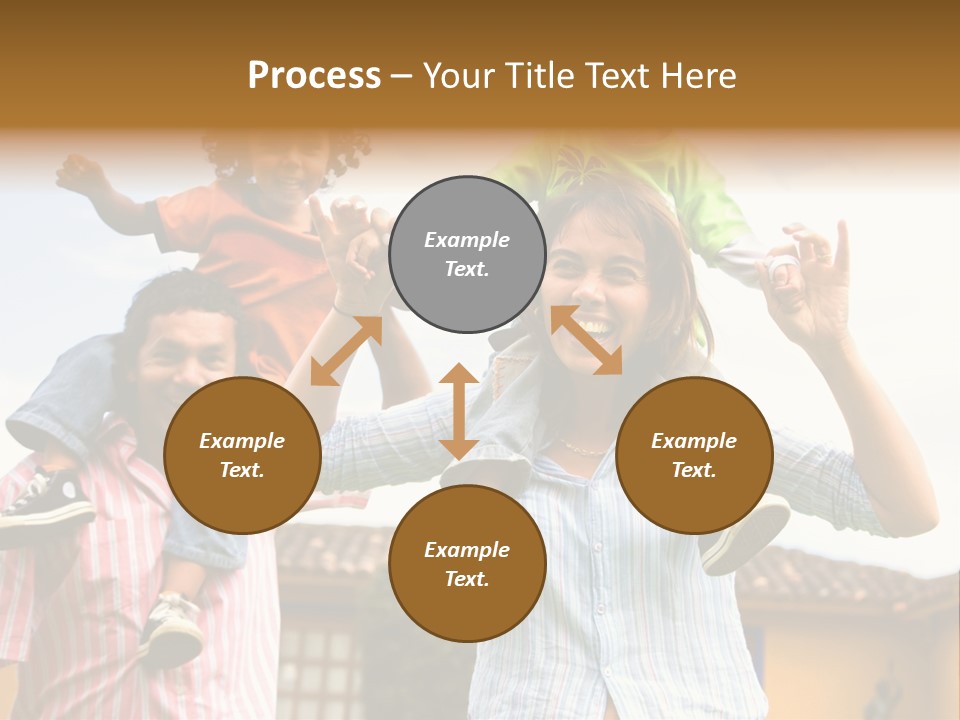 Happy Family Portrait Having Fun Outdoors At Their Home PowerPoint Template