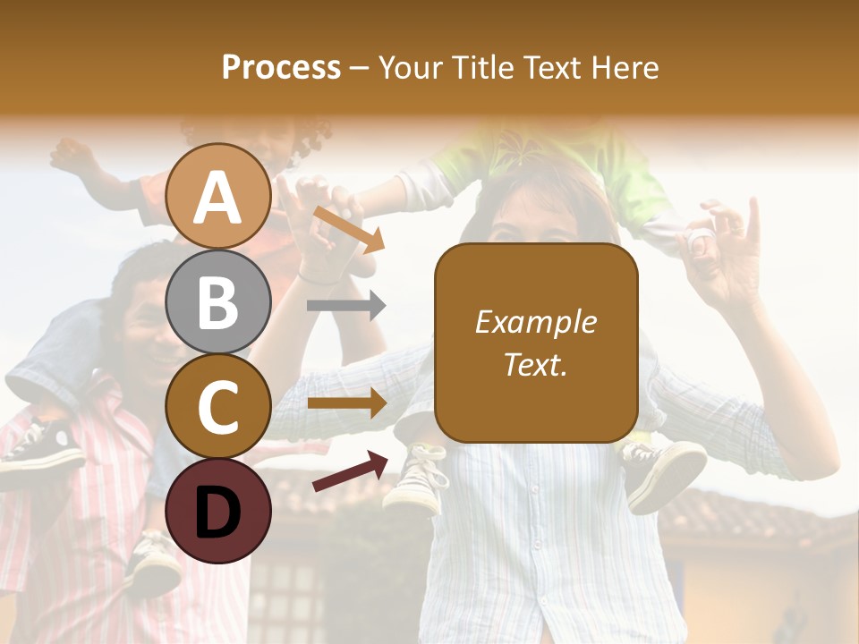 Happy Family Portrait Having Fun Outdoors At Their Home PowerPoint Template