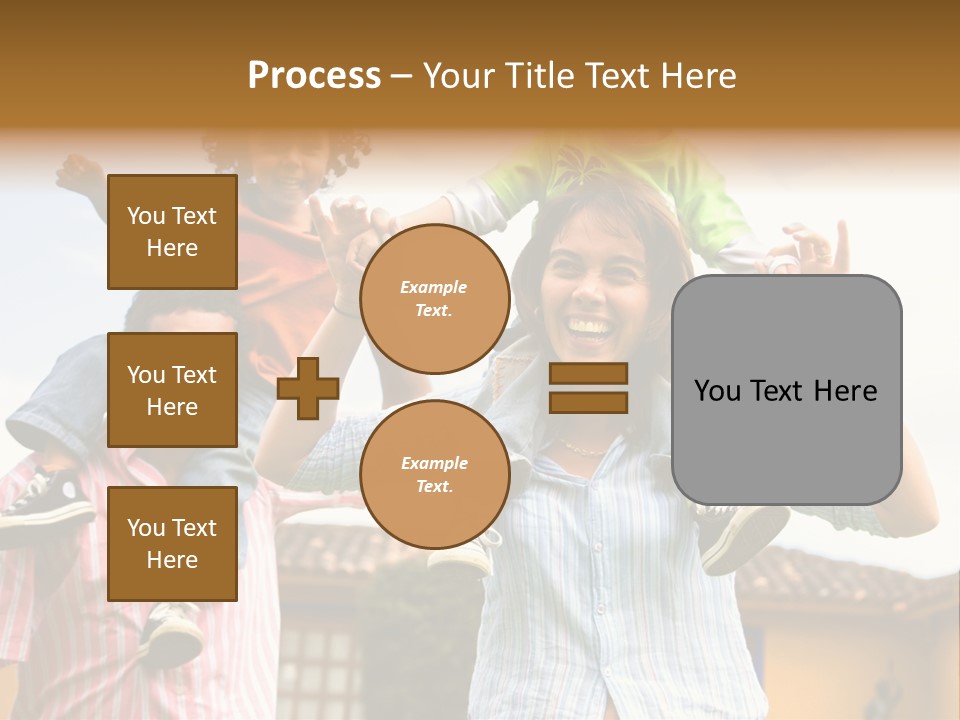 Happy Family Portrait Having Fun Outdoors At Their Home PowerPoint Template