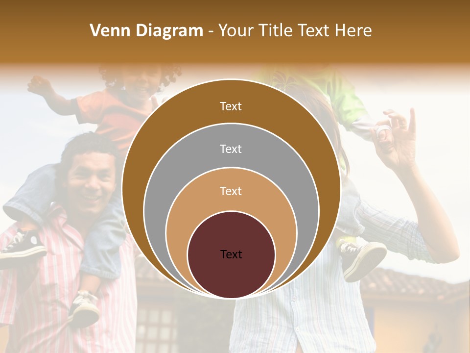 Happy Family Portrait Having Fun Outdoors At Their Home PowerPoint Template