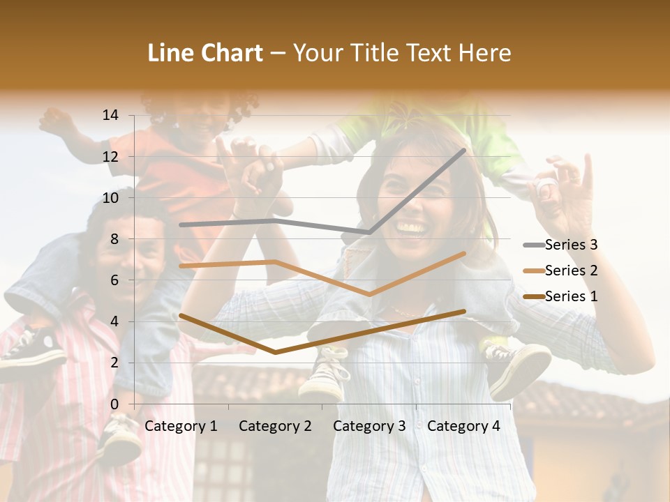 Happy Family Portrait Having Fun Outdoors At Their Home PowerPoint Template