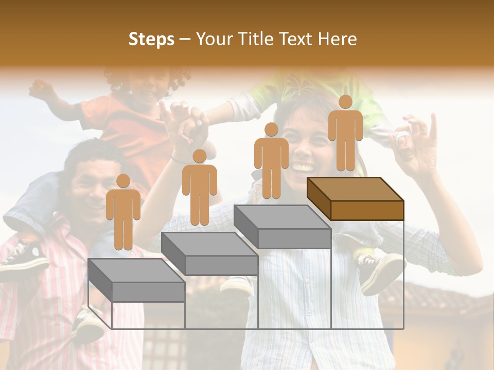 Happy Family Portrait Having Fun Outdoors At Their Home PowerPoint Template