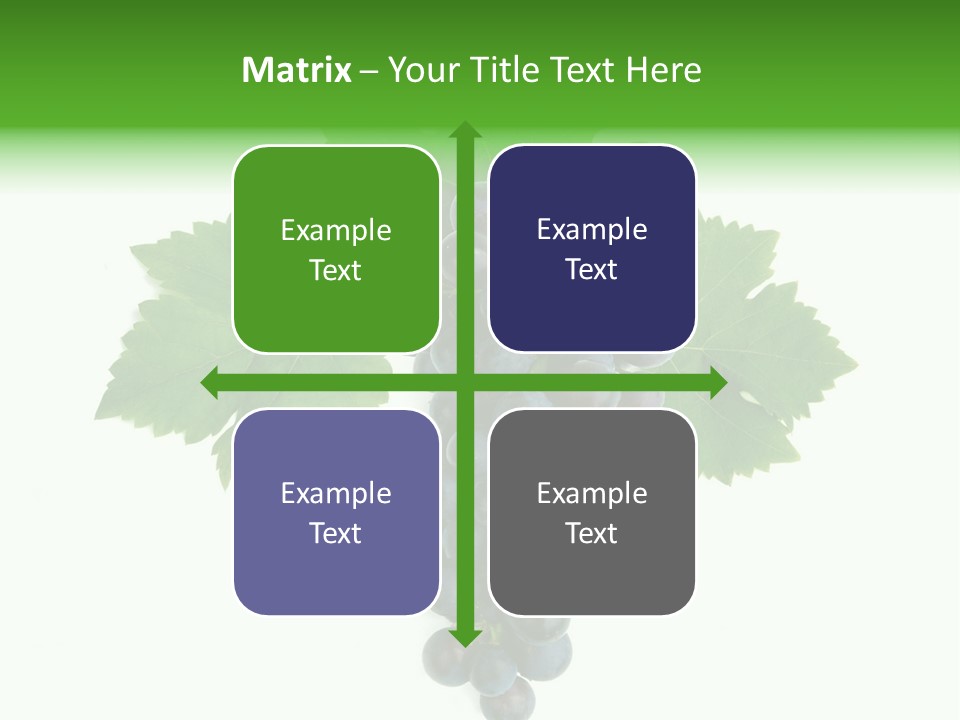 Blue Grape Cluster With Leaves PowerPoint Template